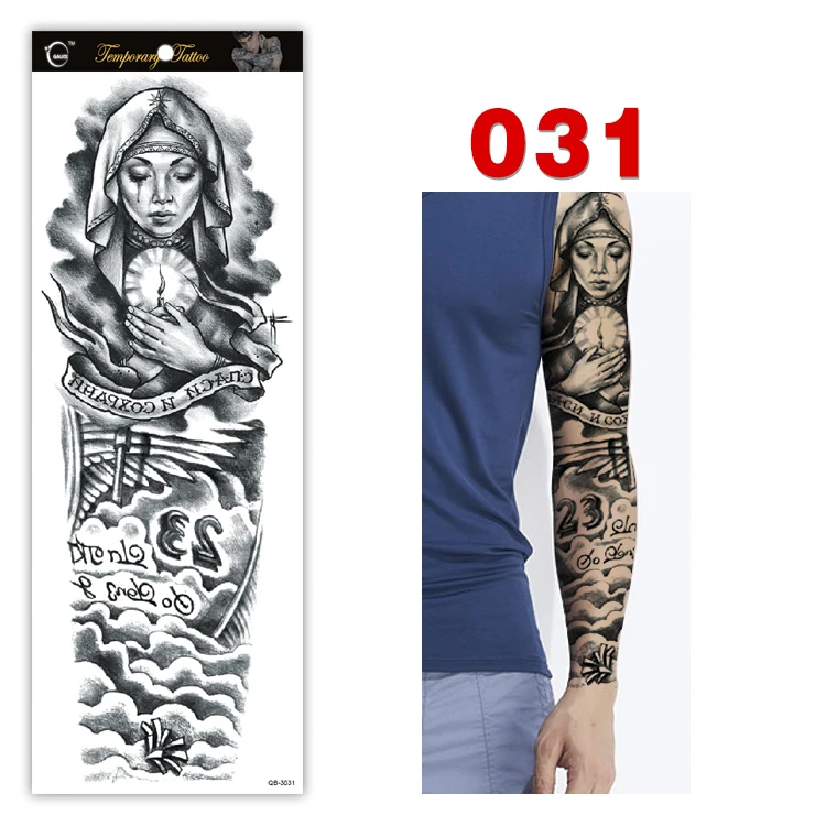 Top Trends: Large Arm Sleeve Tattoo Clock Rose Cross Dragon Waterproof Temporary Tatto Sticker Poker Snake Body Art Fake Tattoo Women Men Shoppable Styles - Image 5