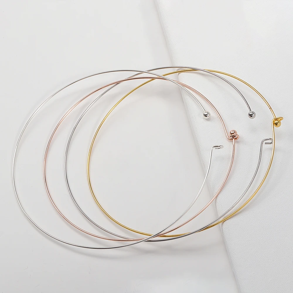 Top Trends: 1pc Copper Wire Hoop Collar Hoop For Jewelry Making Metal 130mm Choker Collar Diy Memory Necklaces Bezel Findings Supplies Shoppable Styles