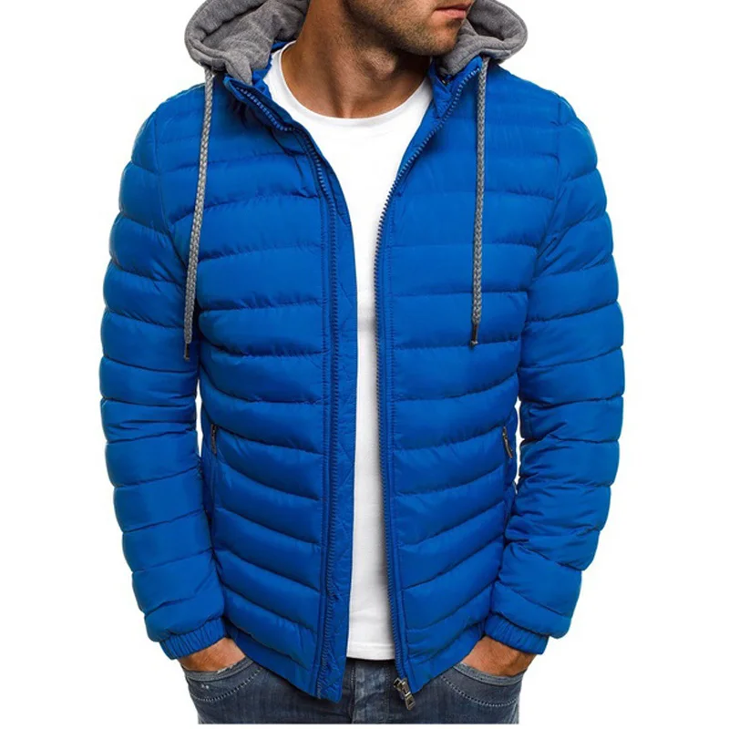 Top Trends: ZOGAA Men Winter Solid Parkas Hooded Zipper Fashion Cotton Coat Jacket Casual Warm Clothe Mens Overcoat Streetwear Puffer Jacket Shoppable Styles