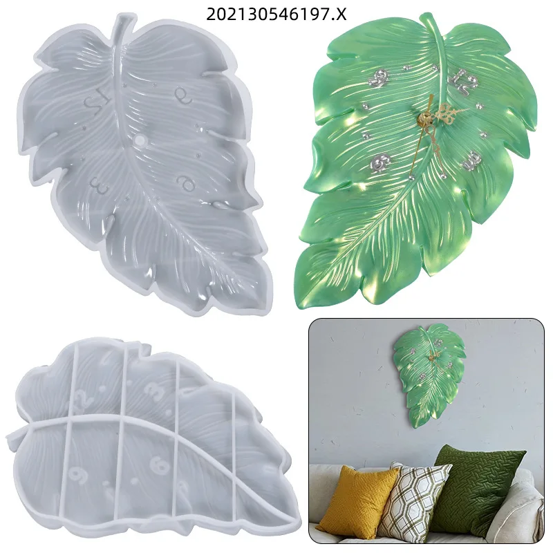 Top Trends: DIY Crystal Epoxy Silicone Mold Large Leaves Clock Home Ornaments Wall Haning Watch Disc Resin Mould For Handmade Casting Shoppable Styles