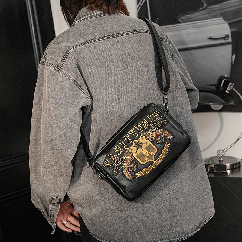 Top Trends: Embroidery Bee Crossbody Shoulder Bag Men Fashion Multifunction Clutch Bag Men Shoulder Bag Crossbody Messenger Bag Man Handbag Shoppable Styles