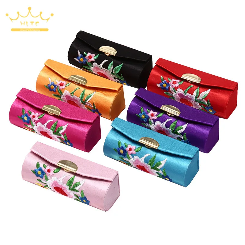 Top Trends: Lipstick Carry Case Classical Style Traditional Embroidery Container Jewelry Box Lipstick Storage Holder Shoppable Styles - Image 2