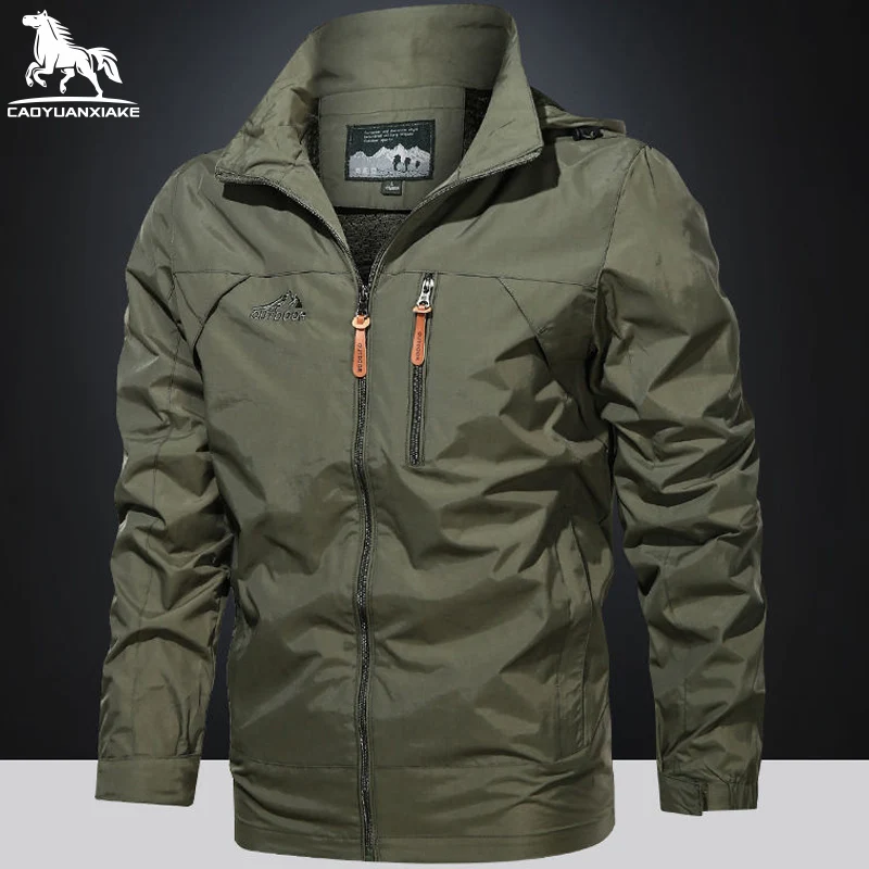 Top Trends: Jacket Men Spring Autumn New Mens Jackets Splicing Hooded Windbreaker Jackets Youth Casual Coat Military Men&#039;s Coats M-5XL 8817 Shoppable Styles