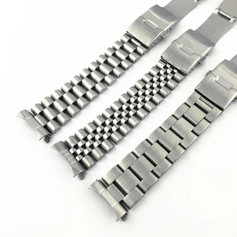 Top Trends: 20mm 22mm Stainless Steel WistWatch Bands Bracelets Curved End Replacement For Seiko SKX007 SKX009 SKX011 Black Silver Watchband Shoppable Styles - Image 3