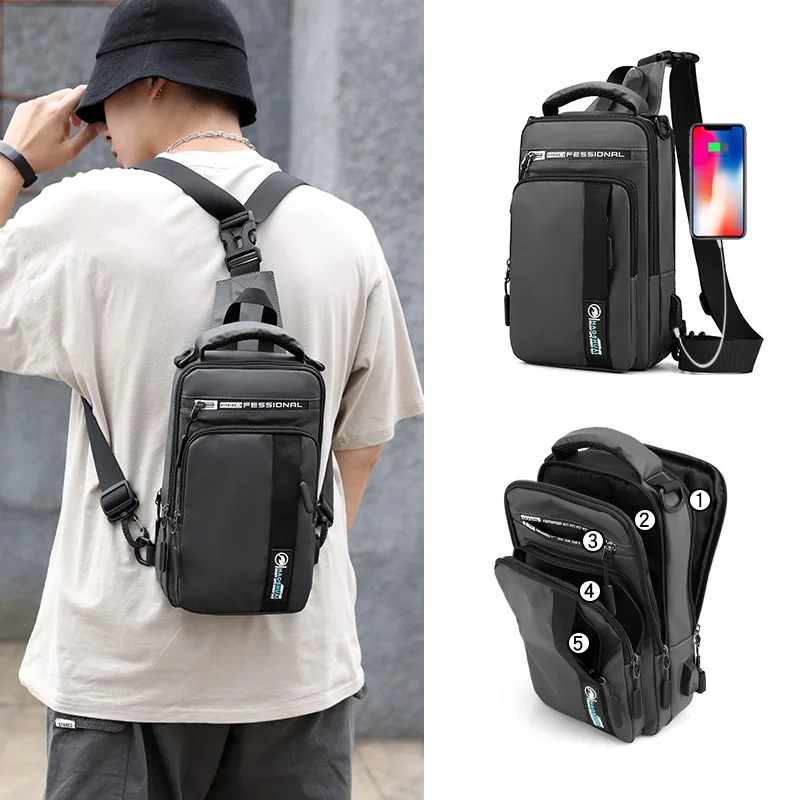 Top Trends: YoReAi New Multifunction Crossbody Bag For Men Anti-theft Shoulder Messenger Bags Male Waterproof Charging USB Bag Casual Tote Shoppable Styles