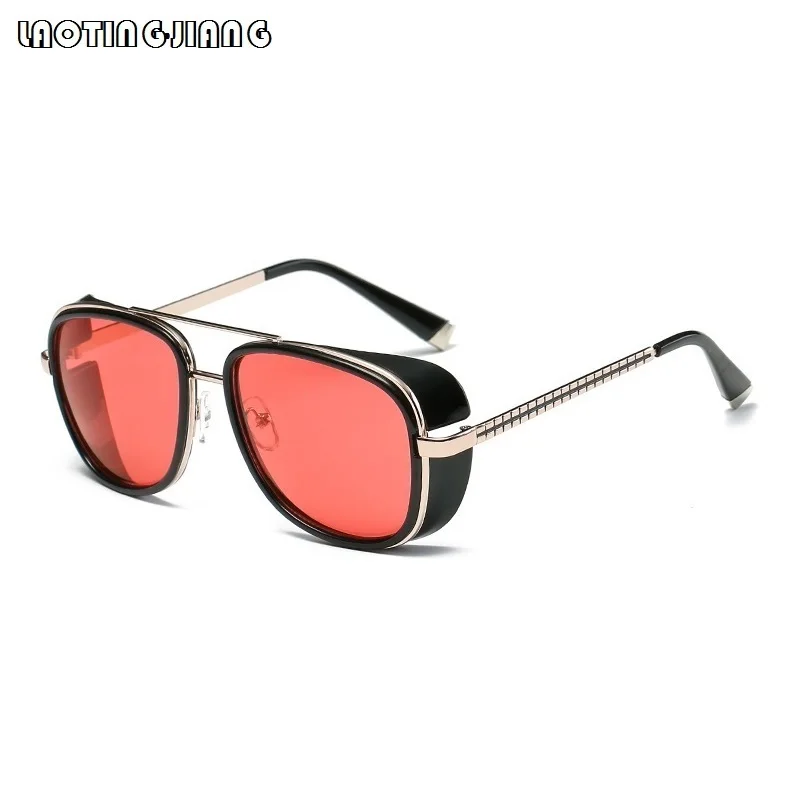 Top Trends: Men's Steampunk Sunglasses Iron Man 3 TONY Stark Retro Sun Glasses Male Brand Designer Women Sunglasses Windproof Goggles UV400 Shoppable Styles