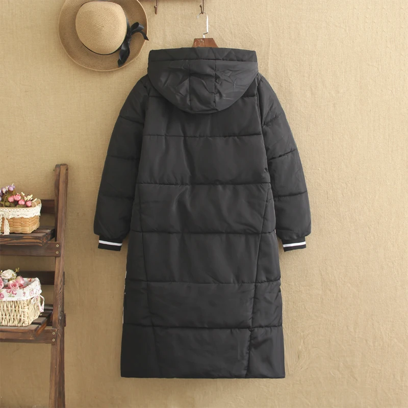 Top Trends: Plus Size Winter Coat Large Size Women 200Kg Mid-length Over-The-Knee Cotton Coat Thick Warm Color Long-Sleeved Hooded Jacket Shoppable Styles - Image 2