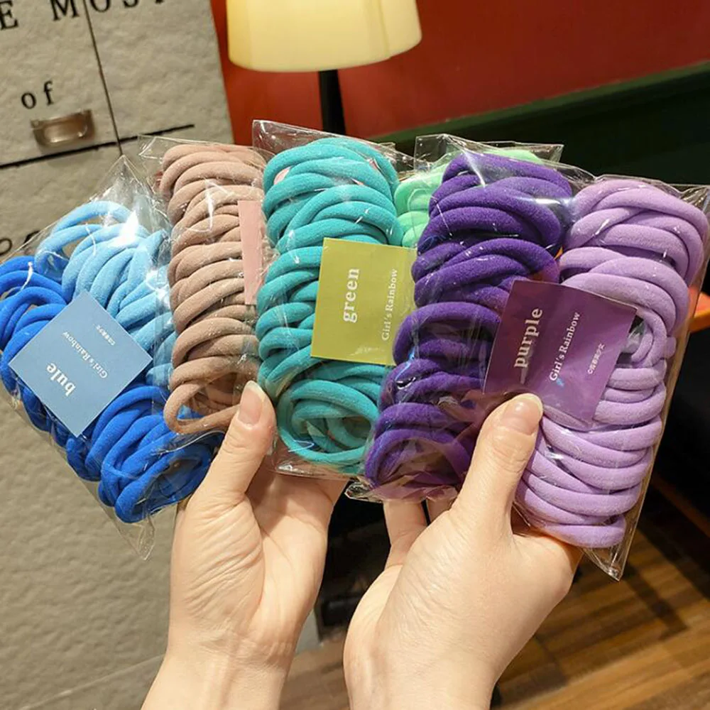 Top Trends: 6 / 50pcs Soft High Elasticity Rubber Band Solid Color Basic Hair Tie Hair Rope Ponytail Holder Women Girls Daily Hair Accessories Shoppable Styles - Image 6