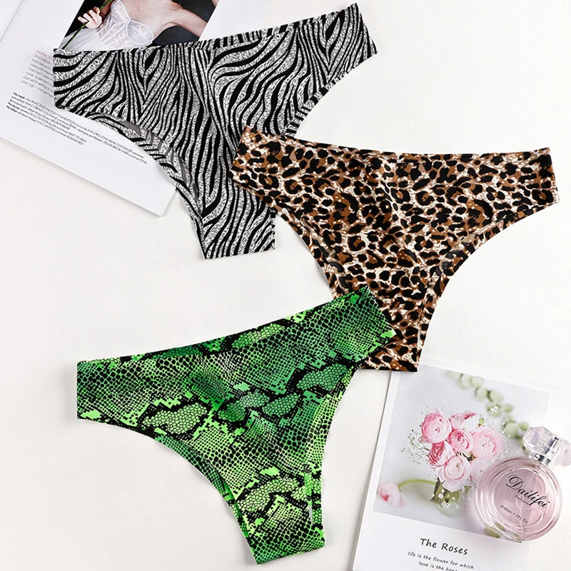 Top Trends: Underwear For Women Panties Female Sexy Low Waist Panties One Piece Seamless Briefs Sports Ice Silk Leopard Print Underpant Shoppable Styles