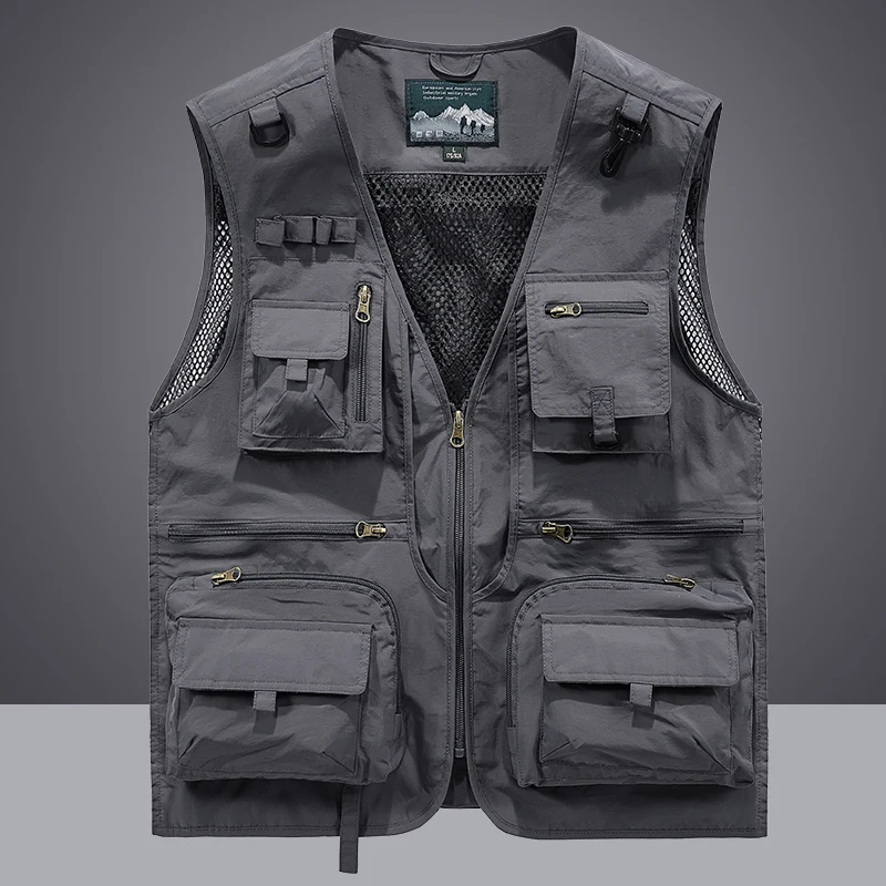 Top Trends: Waistcoat Vest Jacket Men Multi-Pocket Classic Male Sleeveless Coat Outdoor Photographer Fishing Jackets Vest Travel Clothes Shoppable Styles