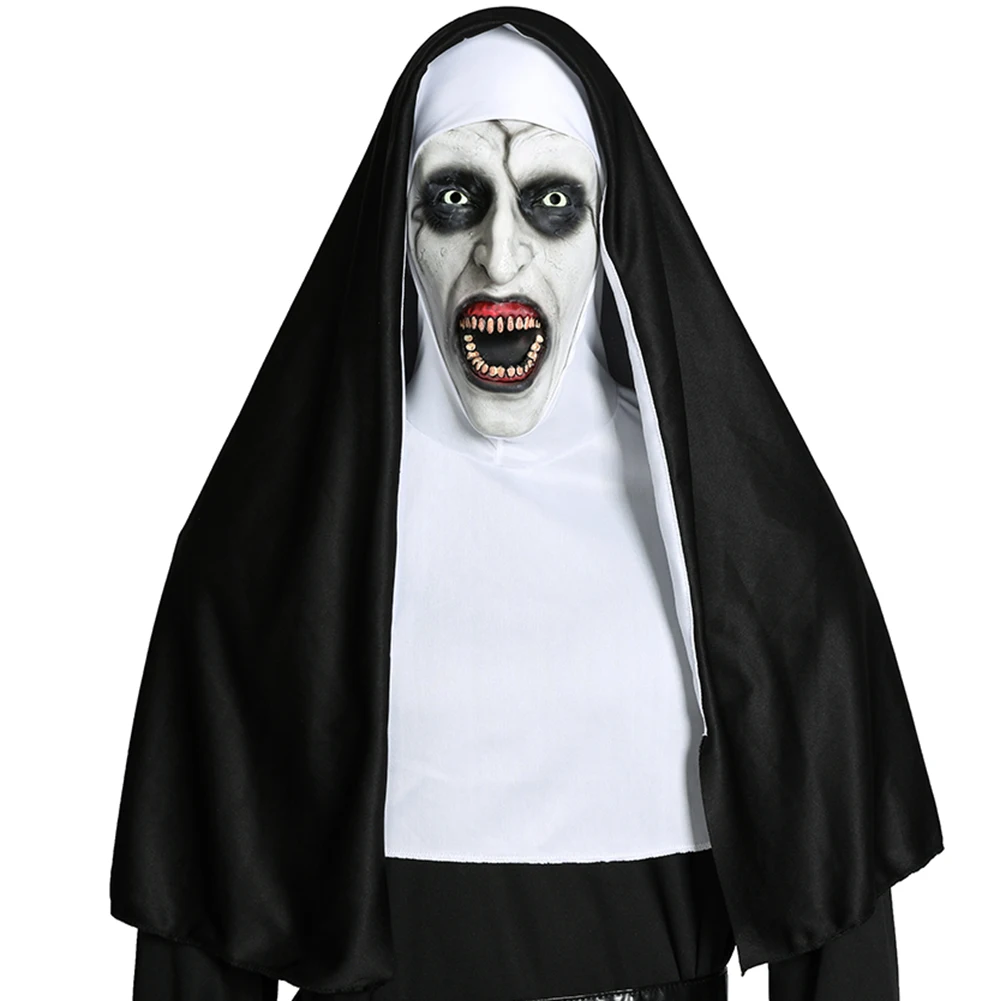 Top Trends: Nun Mask The Nun Cosplay Masks Valak Halloween Terror Costumes For Women Scary Masques Costume Props Deluxe Mascarillas For Man Shoppable Styles