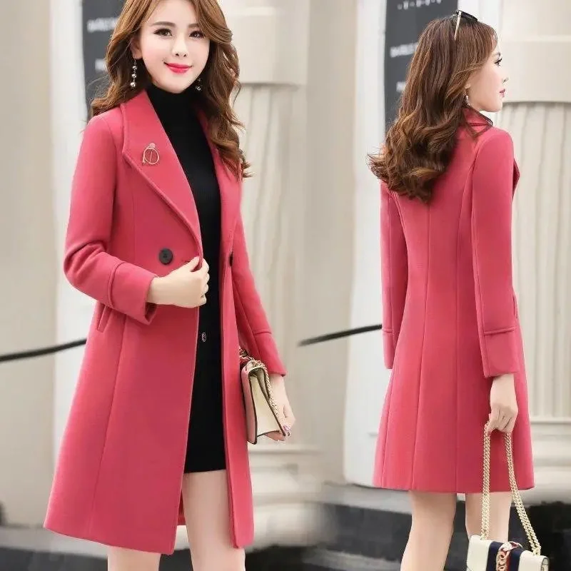 Top Trends: Fashion 2023 Spring Autumn Women New Korean Anti-pilling Suit Collar Mid-length Woolen Coat Female Slim Loose Jacket Trend A680 Shoppable Styles