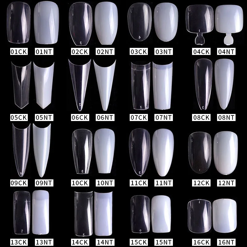 Top Trends: 100 / 500PCS PRO White Clear V Straight Round End Full / Half Acrylic Ballet Coffin French False Nail Tips Fake Toenail Tip Manicure Shoppable Styles