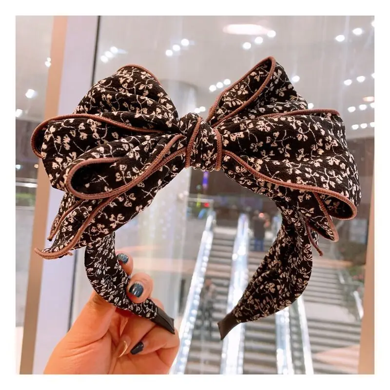 Top Trends: Floral Big Bow Hairbands For Women Korea Hair Accessories For Girls Hair Band Hair Bows Hairband Headbands Shoppable Styles