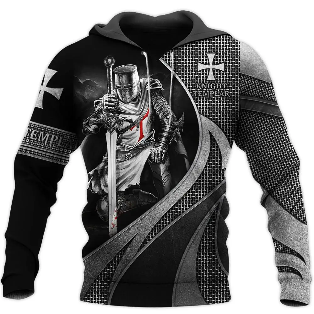 Top Trends: Tessffel Knights Templar Jesus God Guard Cavalier Autumn Casual Pullover Streetwear NewFashion 3DPrint Men / Women Zip / Hoodies B-9 Shoppable Styles