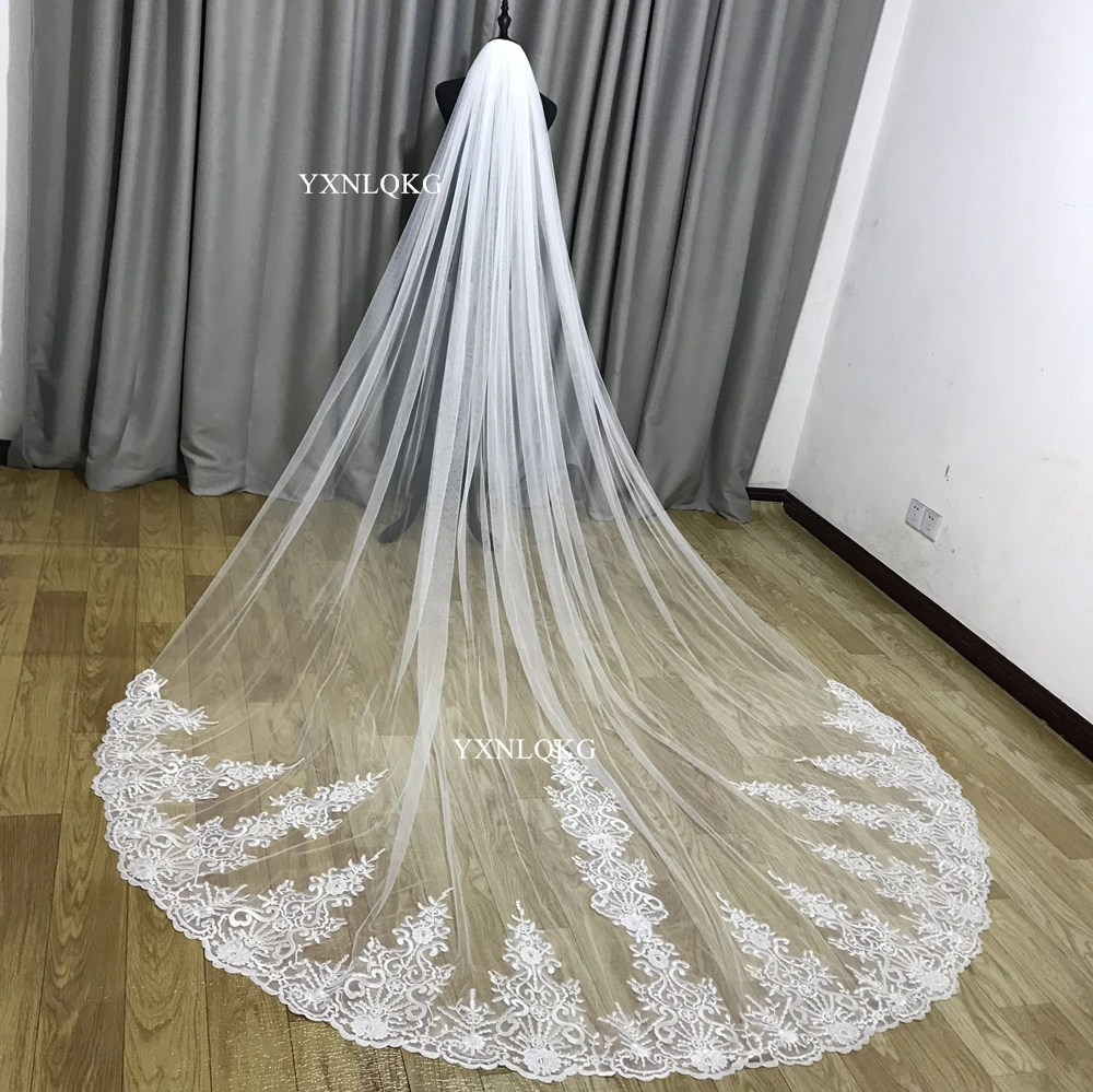 Top Trends: 3m 4m 5m Cathedral Wedding Bridal Veil White Ivory High Quality Lace Veil With Comb Wedding Accessories Veu Velo Noiva Customiz Shoppable Styles