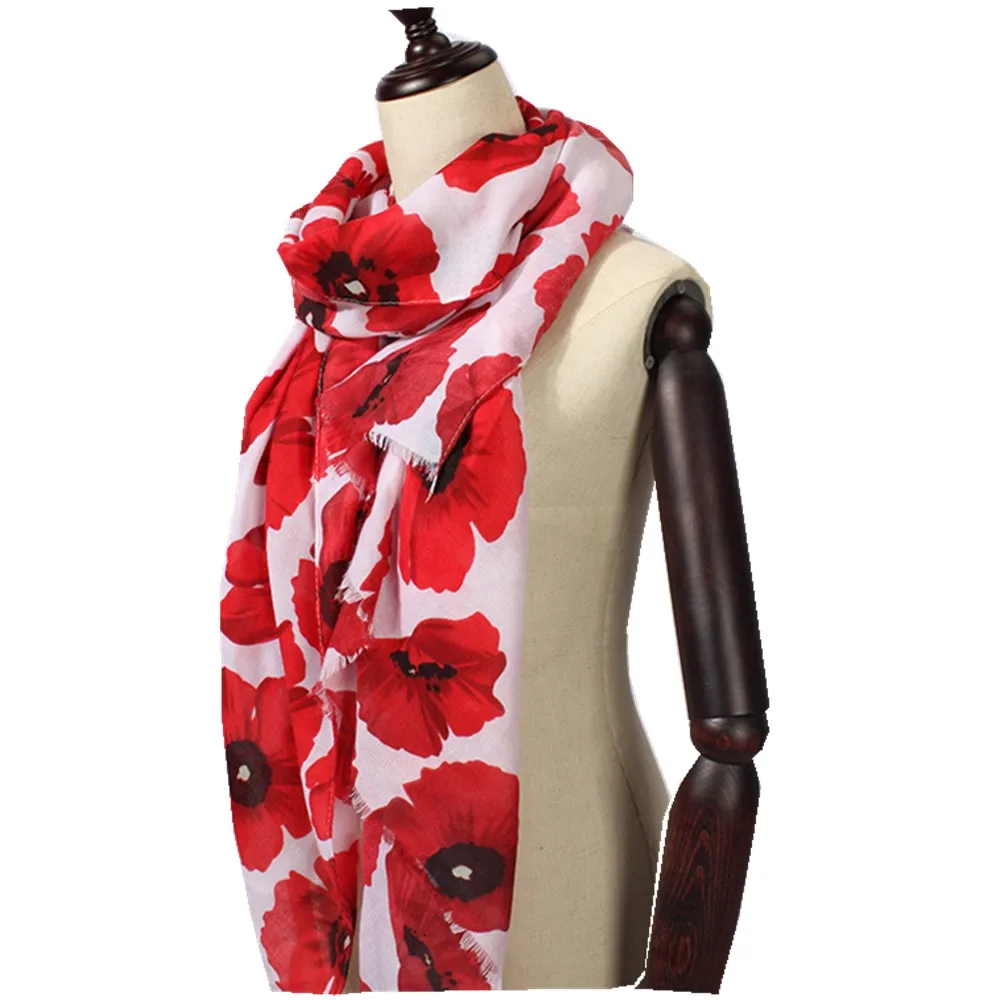 Top Trends: New Women Cotton Scarf Poppy Scarf Lady Flower Print Shawls And Scarves Wrap Hijab Shoppable Styles