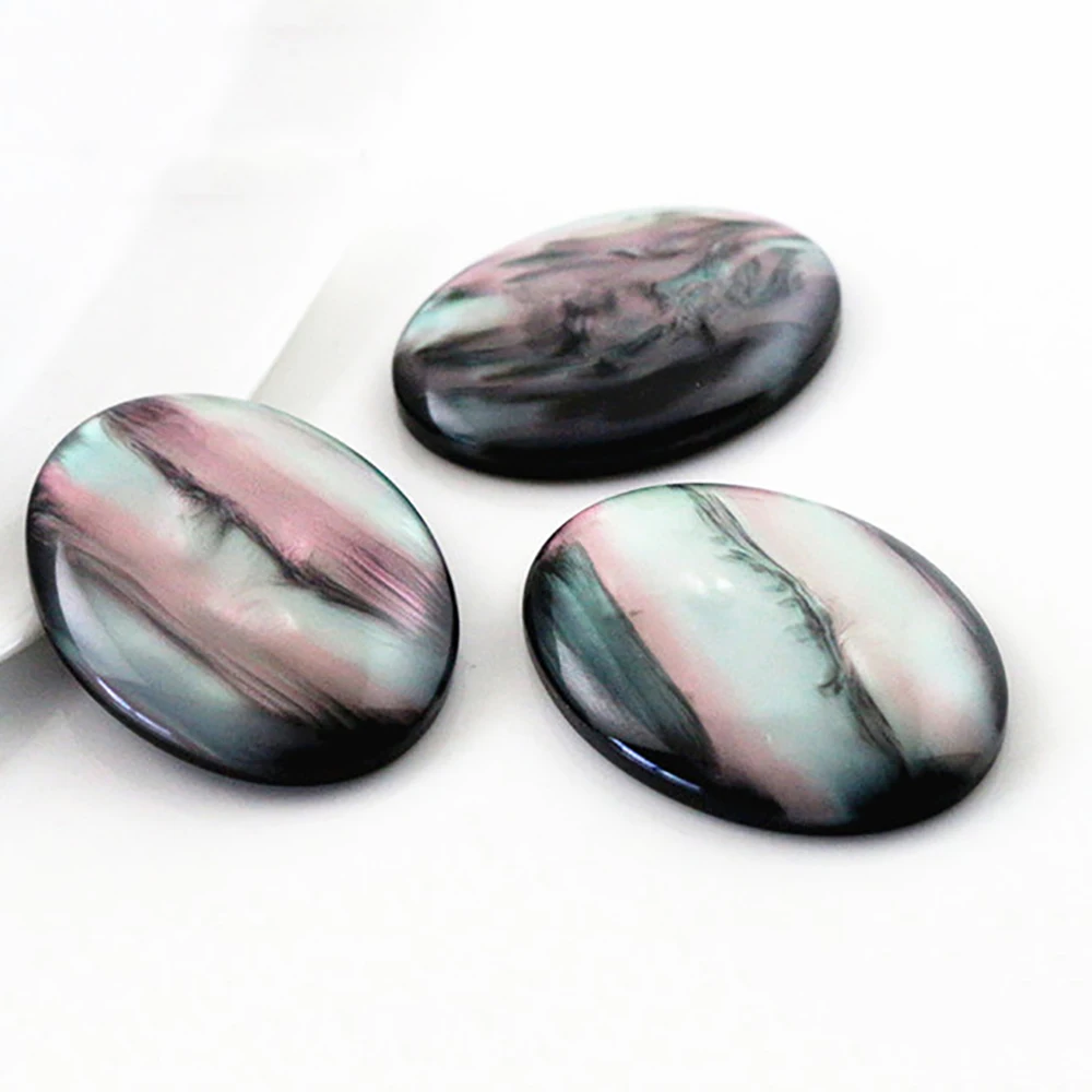 Top Trends: New Fashion 13x18mm 18x25mm 30x40mm Oval Style Black Shell Color Flat Back Resin Cabochons Cameo Shoppable Styles