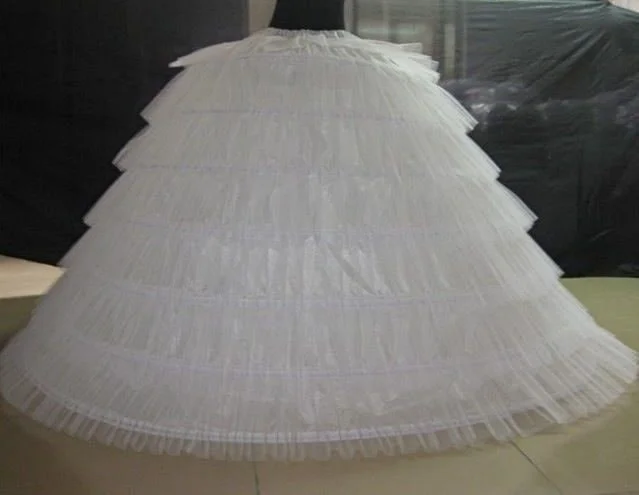 Top Trends: 6 Hoops 6 Tieres Tulle Black White Super Puffy Petticoats Ball Gown Dresses Wedding Dresses Underskirt Crinoline Diameter 120cm Shoppable Styles