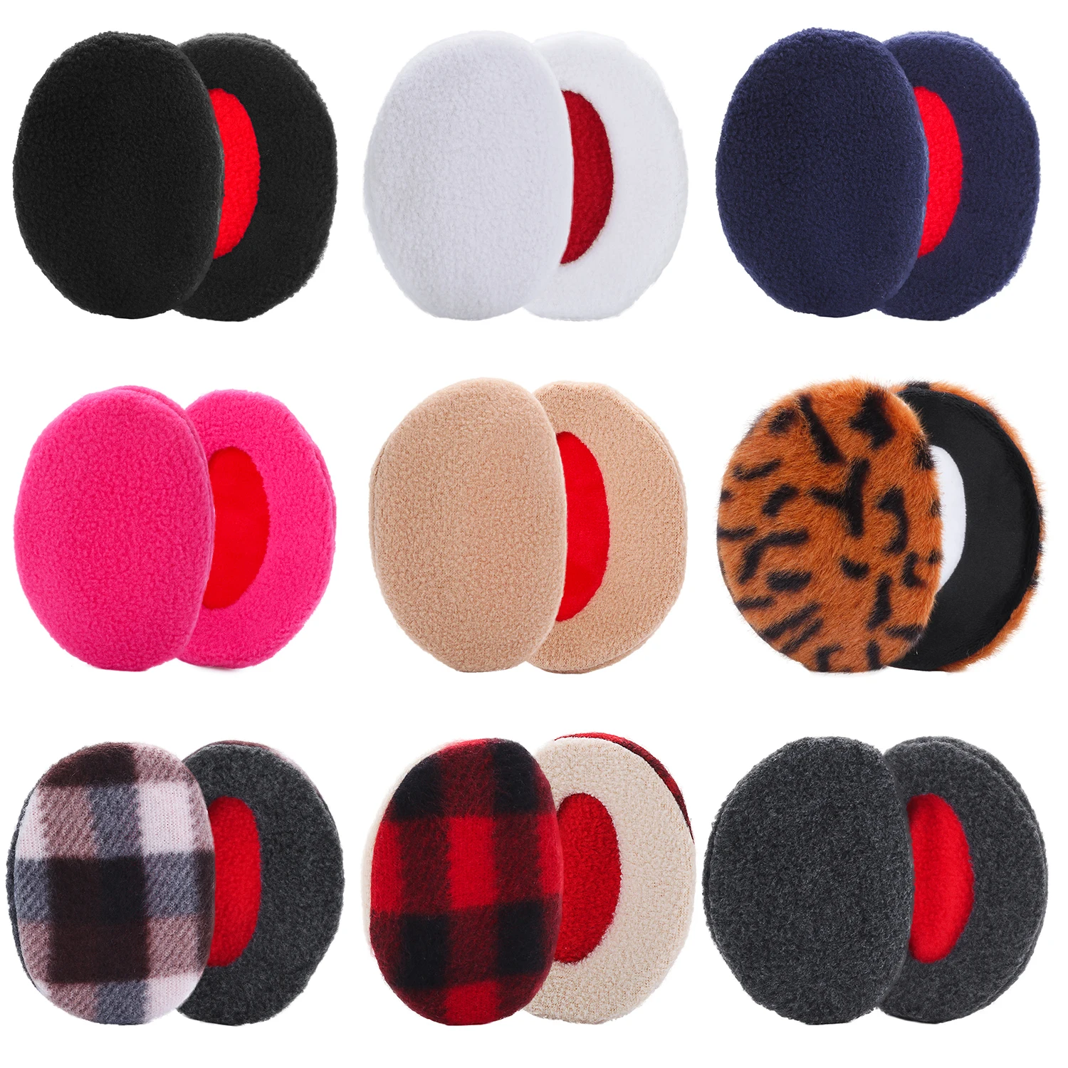 Top Trends: 1Pair Thicken Fleece Bandless Ear Warmers Men Women Winter Earbags Ear Muffs Cold Weather Windproof Ear Protection Ear Covers Shoppable Styles