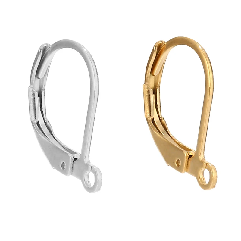 Top Trends: 20 Gold Leverback Earwire Stainless Steel Hoop Earring Findings For DIY Women Earrings Jewelry Connector Making Shoppable Styles