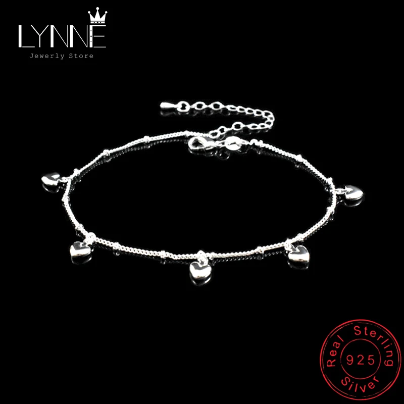 Top Trends: New Fashion 925 Sterling Silver Simple Exquisite Heart Pendant Anklets Women Jewelry Birthday Gift Summer Foot Chain Bracelets Shoppable Styles