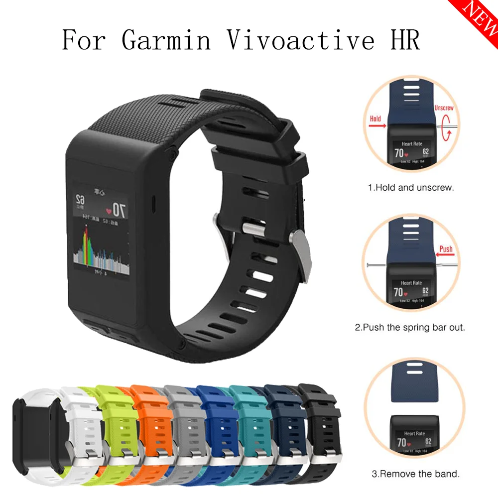 Top Trends: Soft Silicone Watch Strap For Garmin Vivoactive Replacement Wrist Strap With Tool Watch Band For Vivoactive HR Bangle Accessory Shoppable Styles