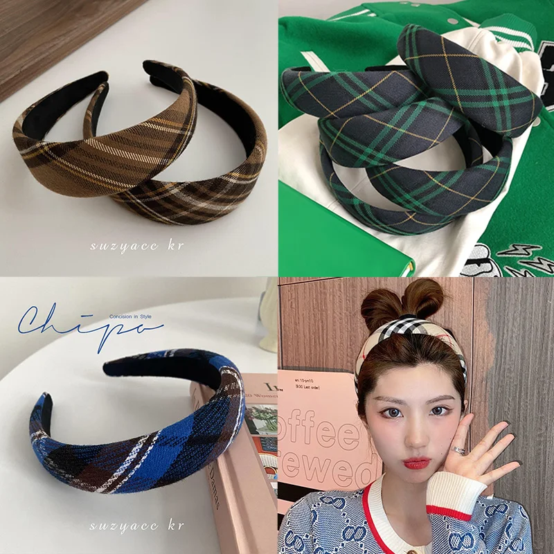 Top Trends: Korean Fashionable Retro Plaid Headband French Simple Hairband 2021 New Headbands For Women Designer Accessories Shoppable Styles