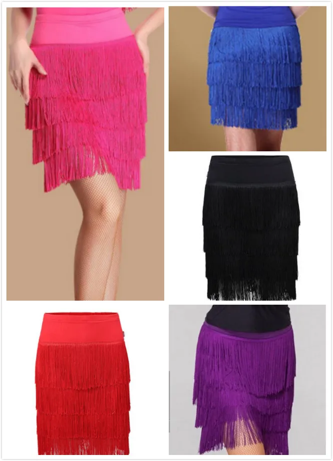 Top Trends: 2022 Latin Skirt New Adult Four Layers Fringe Design Samba Dance Skirts Cha Cha Professional Competition Ballroom Costumes Shoppable Styles