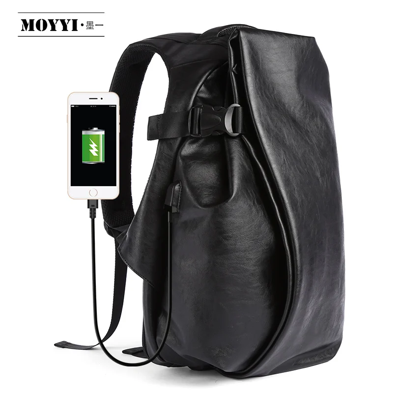 Top Trends: Leather Backpack For Men 15.6 Inch Laptop Backpack With USB Charging Waterproof Business Rucksack Anti Theft Travel Backpack Shoppable Styles - Image 2