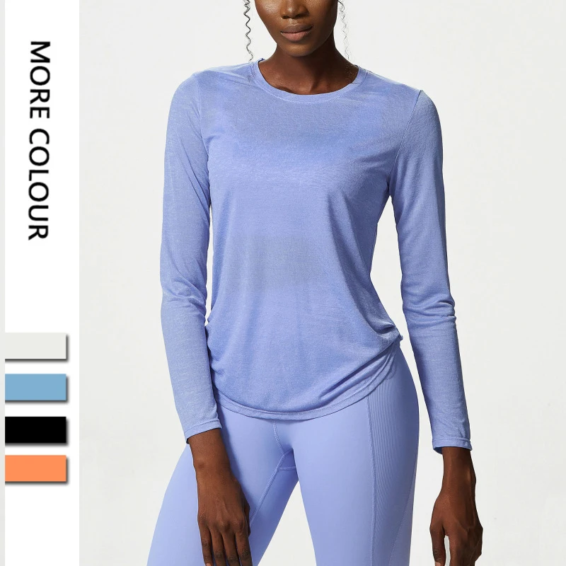 Top Trends: Long Sleeve Yoga Shirt Women Side Pleated Loose Workout Gym Top Breathable Quick Dry Running Sweatshirt Female Sportswear Shoppable Styles