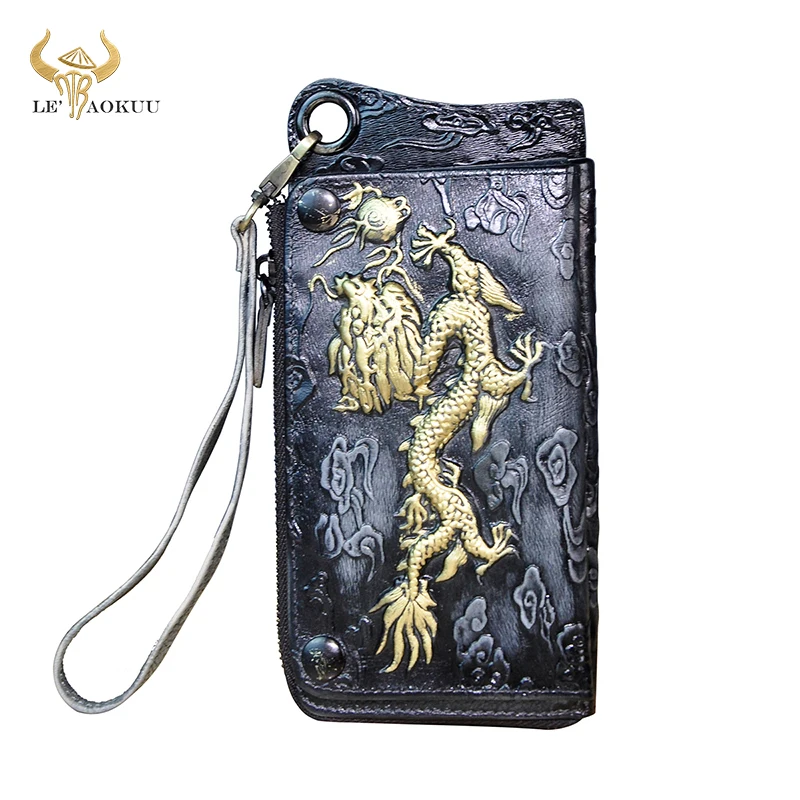 Top Trends: New Luxury Fashion Unisex Quality Leather Design Animal Emboss Checkbook Chain Zipper Organizer Wallet Purse Clutch Sleeve Ck001 Shoppable Styles - Image 6