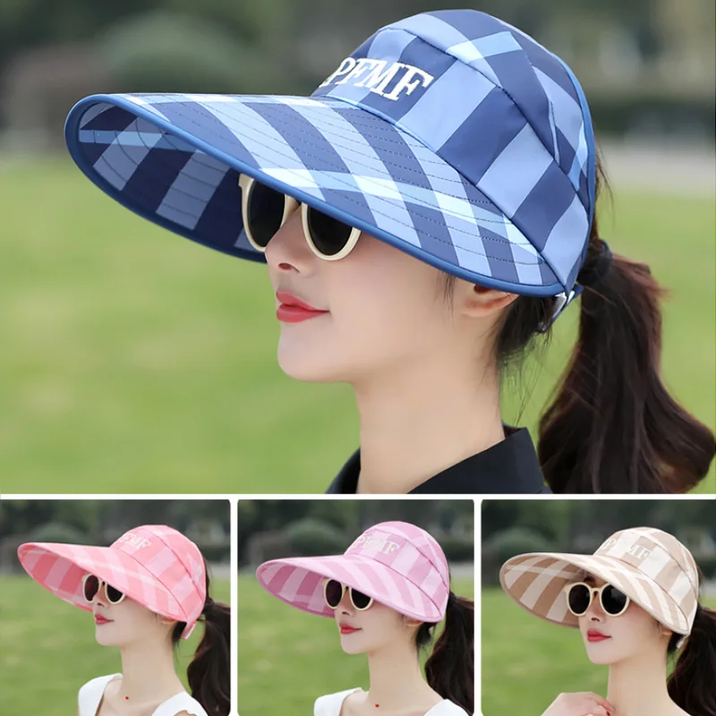 Top Trends: Korean Style Summer Sun Hats For Women Outdoor Sun-shading Sun-protection Hat Beach Cap Visors Shoppable Styles