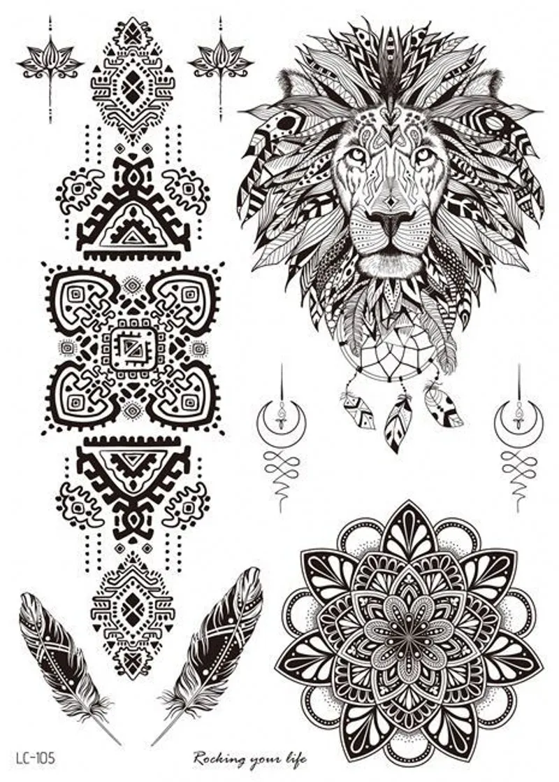 Top Trends: Women Waterproof Temporary Tattoo Sticker Mandala Flower Tattoos Rose Peonies Body Art Water Transfer Clavicle Temporary Tattoo Shoppable Styles - Image 4