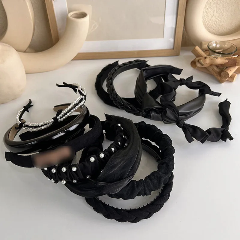 Top Trends: Fashion Wide Hair Bands For Women Headdress Black Color Headband Bezel Girls Hairband Hair Hoop Female Hair Accessories Shoppable Styles