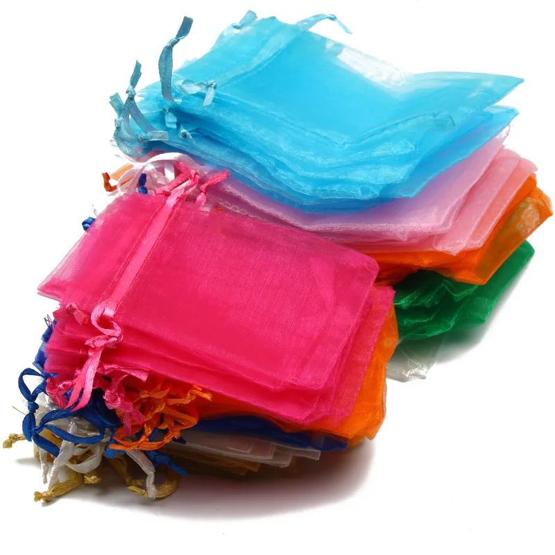 Top Trends: Wholesale 7x9 / 9x12 / 10x15 / 13x18CM Organza Bags Drawable Bags Display Jewelry Packaging Candy Wedding Party Birthday Gift Pouches Shoppable Styles