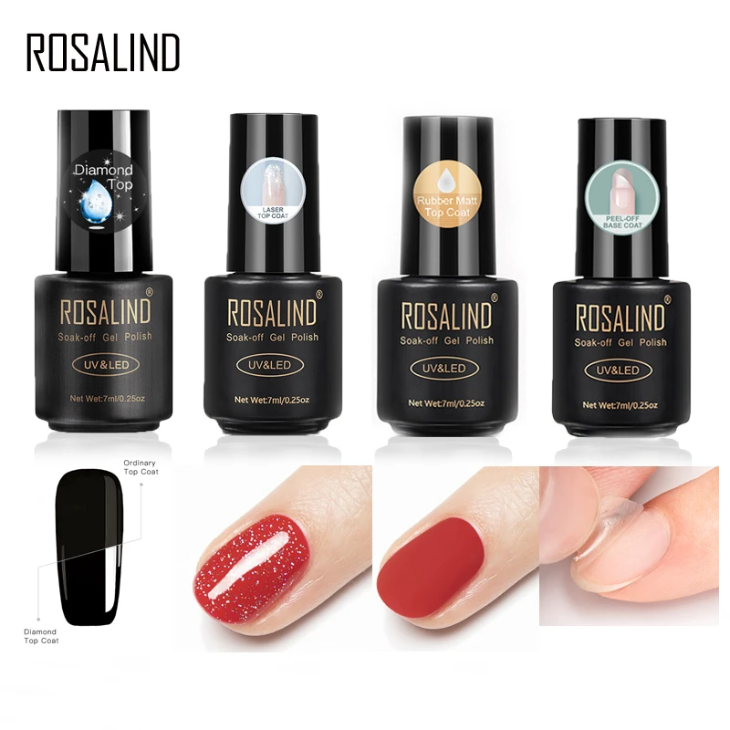 Top Trends: ROSALIND Base For Nails Gel Polish Hybrid Laser Top Matt Coat Semi Permanent UV Varnish For Manicure Soak Off Primer Lacquer 7ML Shoppable Styles