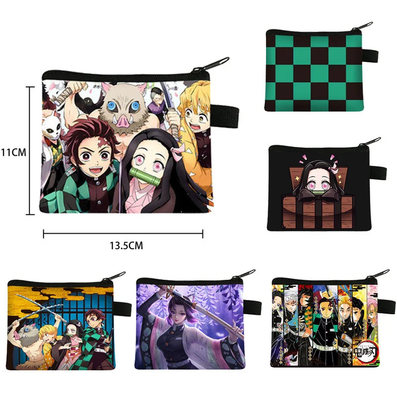 Top Trends: Anime Cosplay Wallet Kimetsu No Yaiba Tanjiro Kamado Nezuko Purse Canvas Penny Purse Coin Bag Coins Storage Bag Shoppable Styles