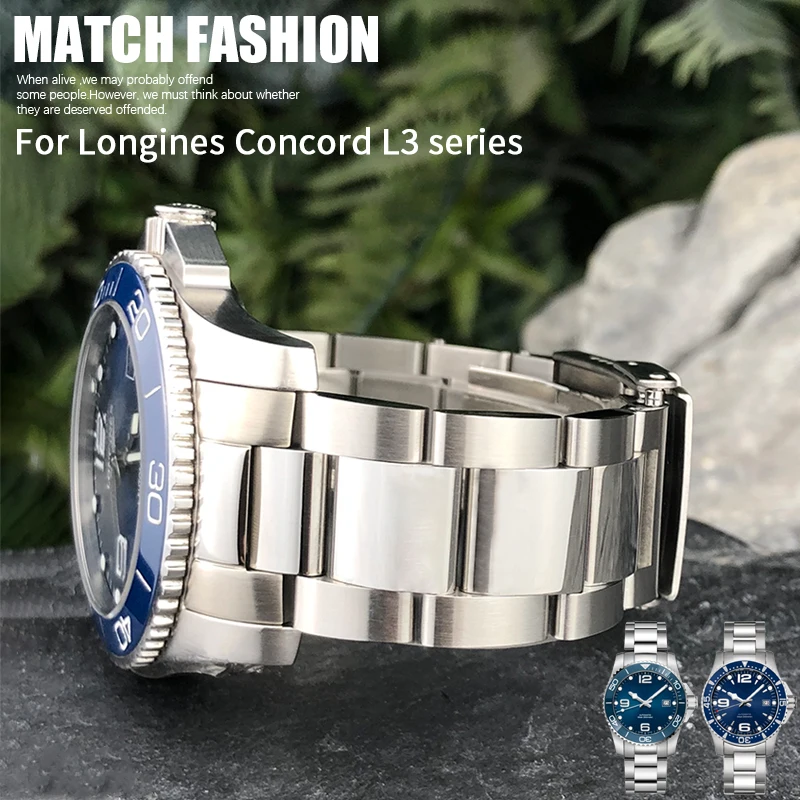 Top Trends: High Quality Stainless Steel Watch Band 21mm 22mm 19mm For Longines HydroConquest Conquest L3.781 782 642 Silver Solid Strap Shoppable Styles