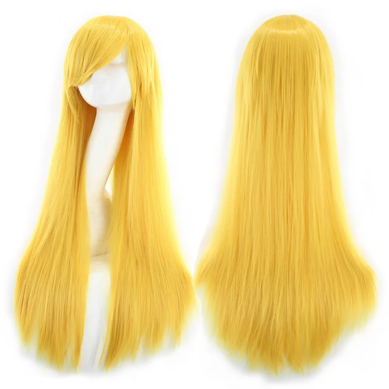 Top Trends: Similler Synthetic Anime Long Straight Wigs For Cosplay Women Heat Resistance Hair Black Blue Pink Green Yellow Red 100cm Shoppable Styles - Image 5