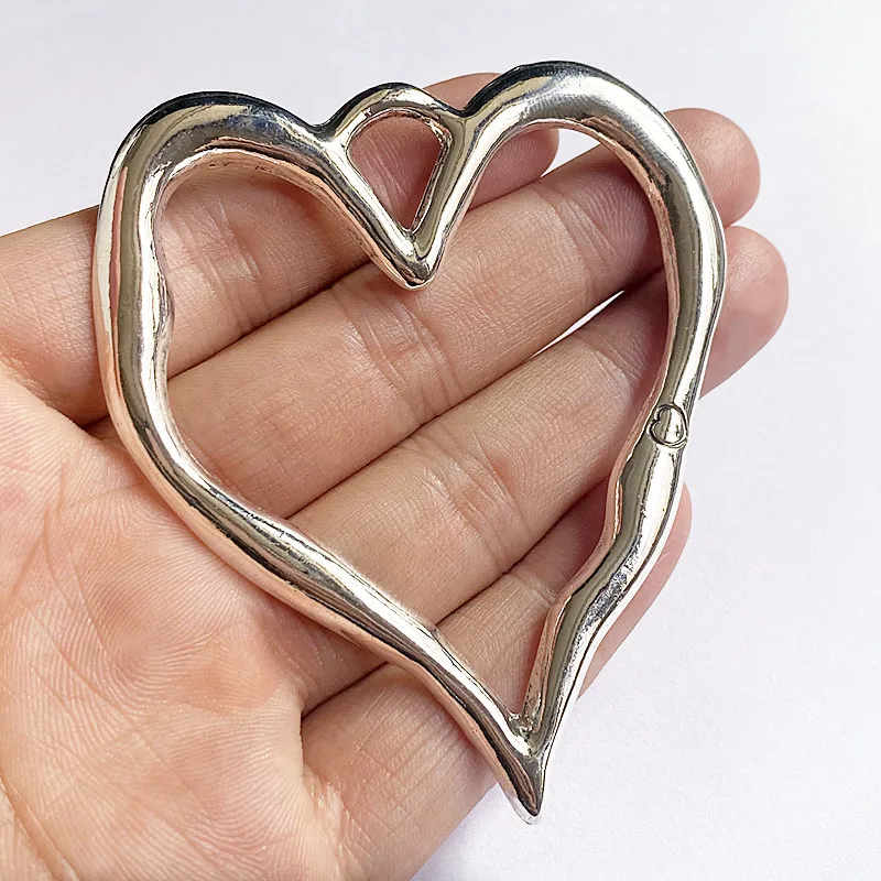 Top Trends: 3PCS / Lot Big Heart Charms Pendants Accessories, Tibetan Silver Color For DIY Handmade Necklace Findings Jewelry Making Supplies Shoppable Styles