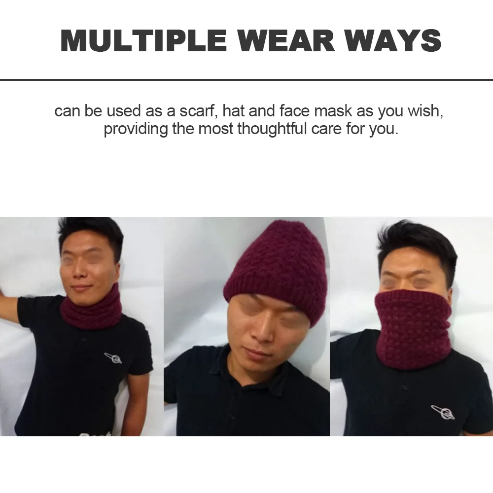 Top Trends: 1Pc Winter Knitted Scarf Soft Thicken Warm Plush Neck Warmer For Men Women Collar Circle Scarf Shoppable Styles - Image 5