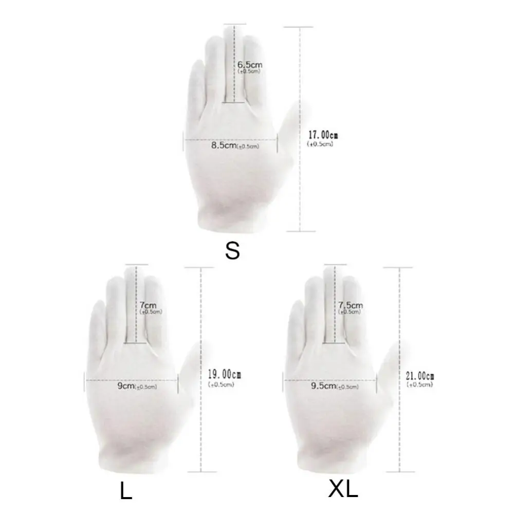 Top Trends: 12 Pairs White Gloves Cotton Breathable Work Jewelry Inspection Etiquette Gloves Protector Coin Worker Shoppable Styles - Image 6