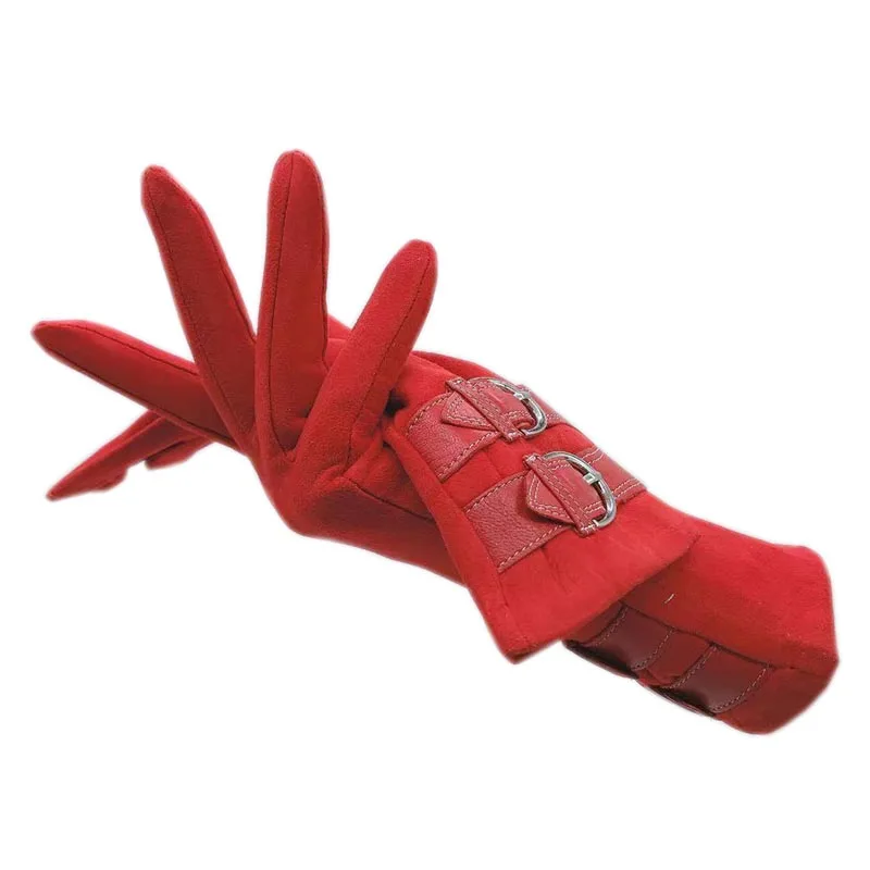 Top Trends: Gloves Winter Ladies Wrist Fashion Sheepskin Suede Red Leather Gloves To Keep Warm, Driving, Cycling, Outdoor Sports, 2021 New S Shoppable Styles