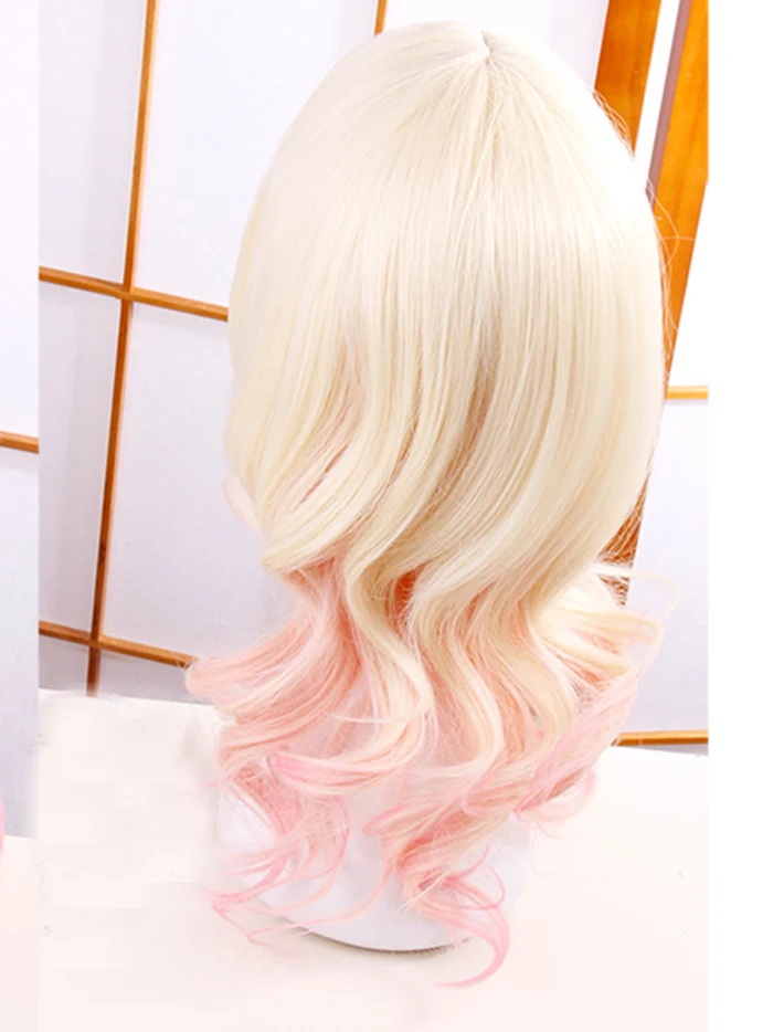 Top Trends: Diabolik Lovers Cosplay Wig Komori Yui Light Blonde With Pink Cos Wigs Heat Resistant Synthetic Hair Cos Wigs + Headwear Hairpin Shoppable Styles - Image 3