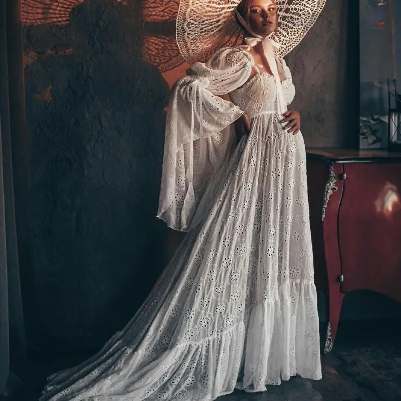 Top Trends: Pretty Lace Maternity Dress A Line Maternity Gown For Photoshoot Boudoir Lingerie Bathrobe Nightwear Babydoll Robes Long Sleeve Shoppable Styles