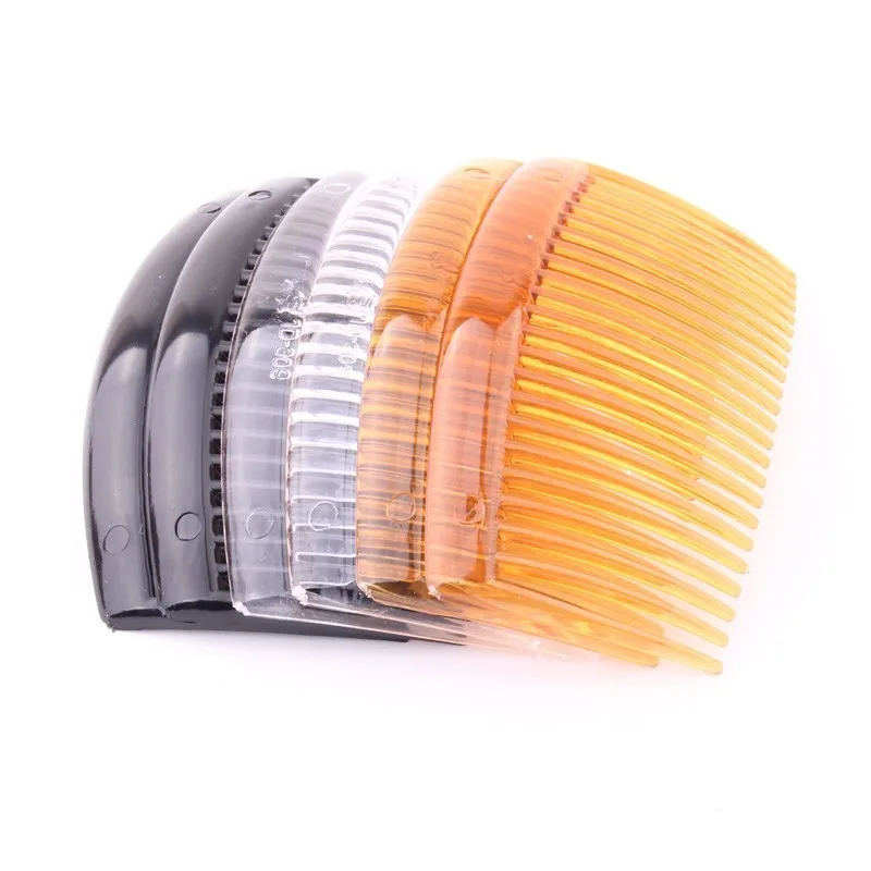 Top Trends: Basic Plastic Hair Combs Transparent Brown Solid Hair Brush Diy Hair Accessories For Wedding Headdress Hair Clips 2020 Hot Sale Shoppable Styles