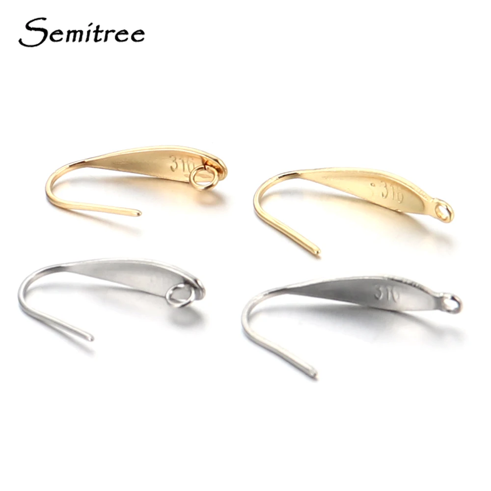 Top Trends: Semitree 50pcs 316 Stainless Steel Ear Wire Hooks Wholesale Gold Earrings Findings DIY Jewelry Making Earring Accessories Crafts Shoppable Styles