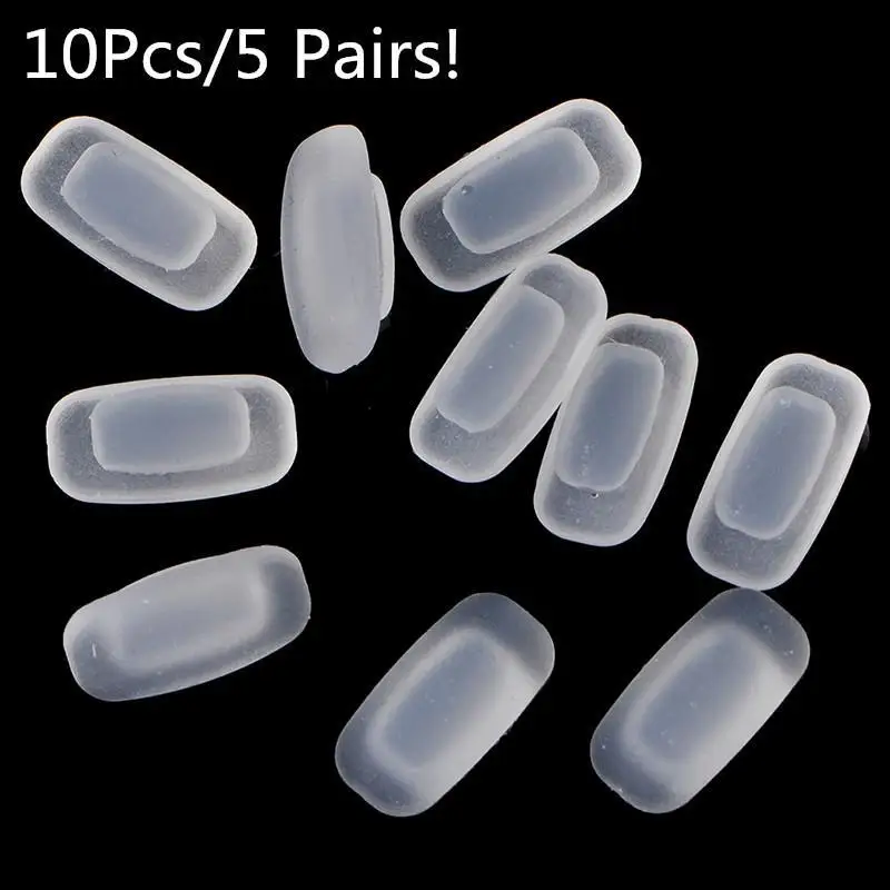 Top Trends: Wholesale 10PCS / 5 Pairs Square Silicone Airbag Soft Nose Pads On Glasses Slot Type Embedding Cassette Anti-Slip Toos Eyeglasses Shoppable Styles