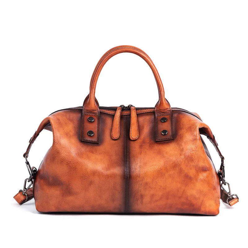 Top Trends: 2024 New Hand Painted Women Handbag Luxury Genuine Cowhide Leather Dumpling Bag Large Capacity Vintage Top-handle Bag For Female Shoppable Styles - Image 6